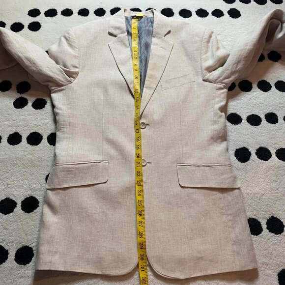 Vintage 90s Le Chateau Lightweight 100% Linen Two Button Blazer Sport Coat - Picture 15 of 16